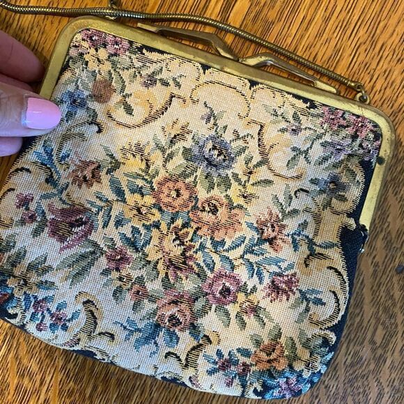 Vintage Handbags - Vintage Tapestry Purse West Germany